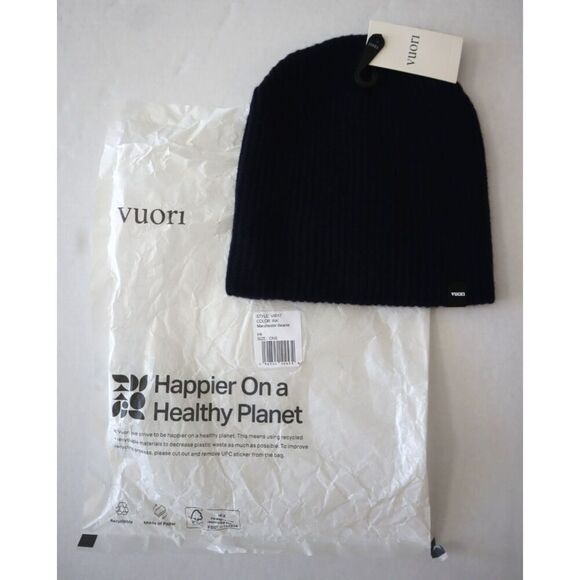 Vuori V8017 Unisex O/S Ink Blue Manchester Wool/Cashmere Fold-Over Beanie Hat main image 7